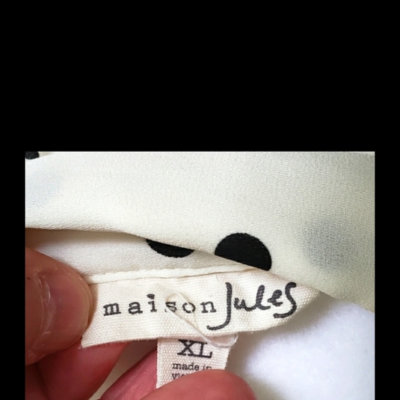 Designer Maison Jules Retro White and Black Polka Dot Dress size XL - Picture 4 of 4